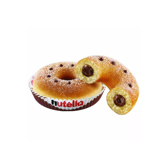 DONUT NUTELLA 60GR : Un cœur généreux de Nutella véritable, crémeux et équilibré, pour une explosion de saveurs iconiques.
