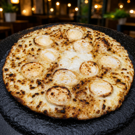 CHEVRE MIEL : Crème fraîche, mozzarella 100 %, chèvre, miel.