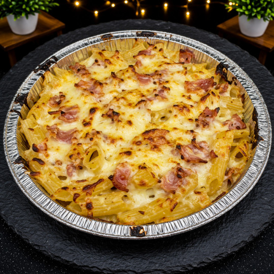 GRATIN CARBONARA : Crème fraîche, œuf, lardons, gratin de Comté
