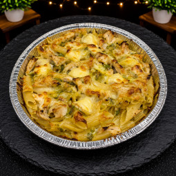 GRATIN PESTO CHEVRE : Crème fraîche, pesto, chèvre, gratin de Comté