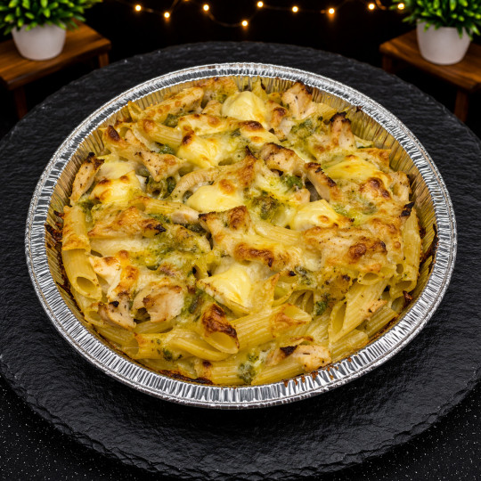 GRATIN PESTO CHEVRE : Crème fraîche, pesto, chèvre, gratin de Comté