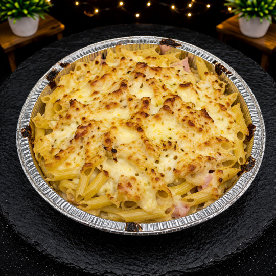 GRATIN PESTO JAMBON CHEVRE : Crème fraîche, pesto, jambon, chèvre, gratin de Comté