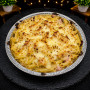 GRATIN PESTO JAMBON CHEVRE : Crème fraîche, pesto, jambon, chèvre, gratin de Comté