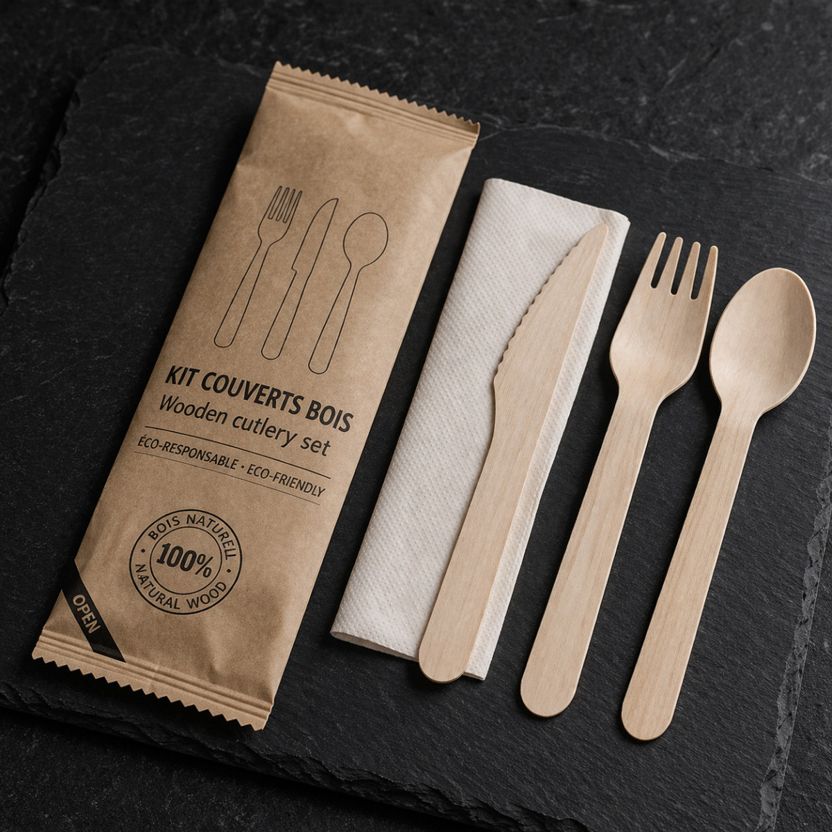 COUVERTS : kit en bois 4 en 1