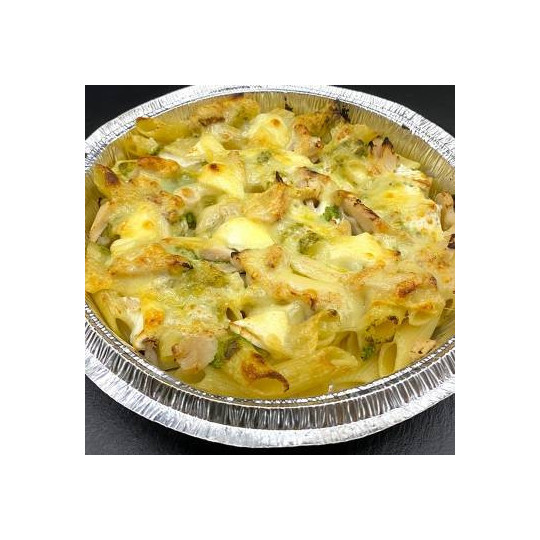 GRATIN PESTO JAMBON CHEVRE : Crème fraîche, pesto, jambon, chèvre, gratin de Comté